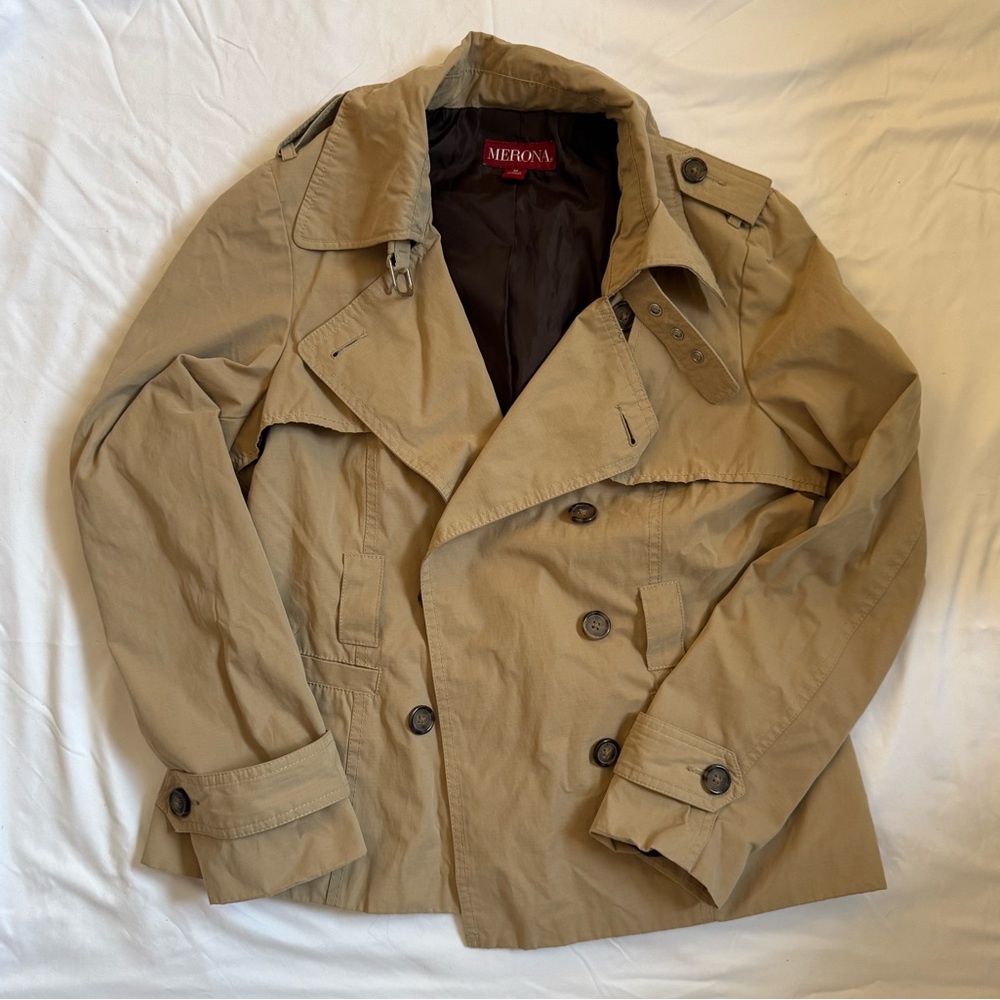 Merona Trench Coat Women’s Medium Classic Beige/Neutral